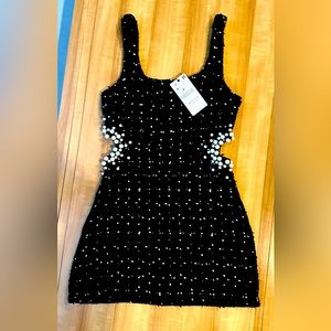 Tweed Mini Dress With A Pearl Cut. Size: Small. Premium quality. Brand New!